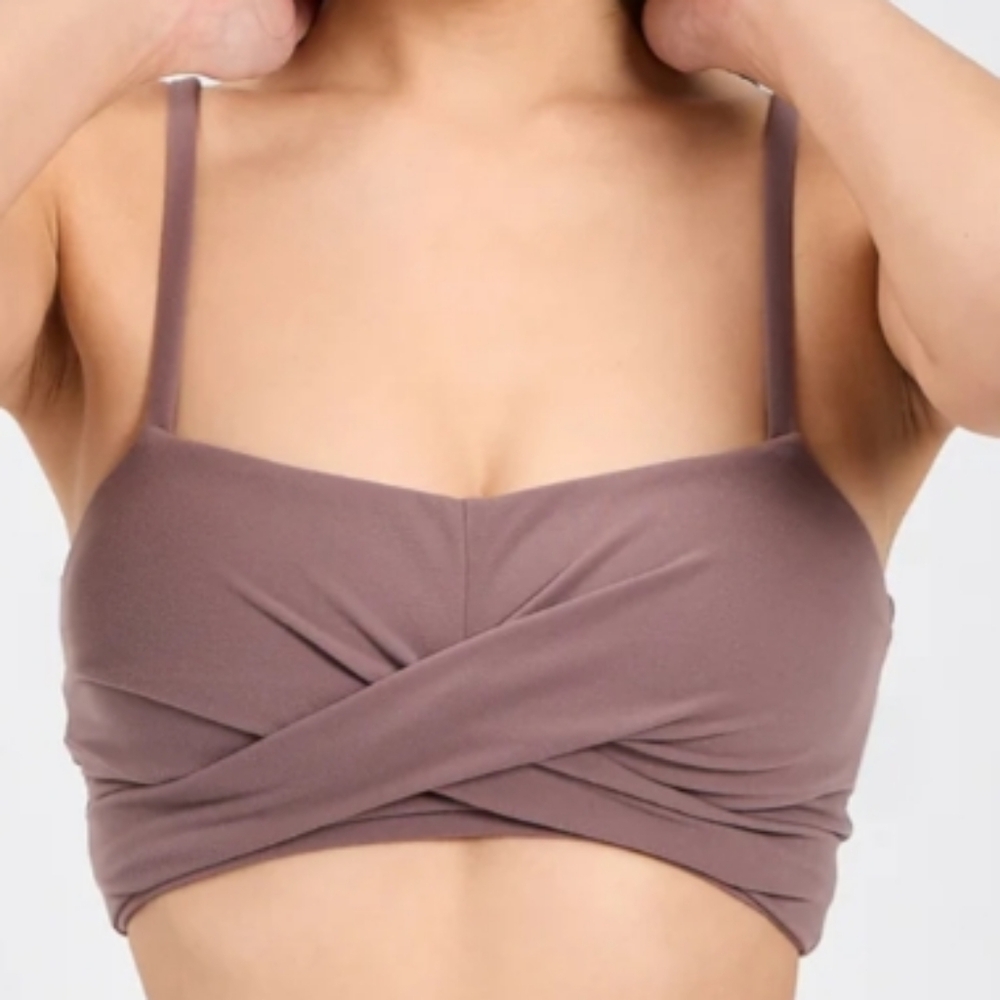 💕Buffbunny Ivy Wrap Sports Bra-Mocha Berry